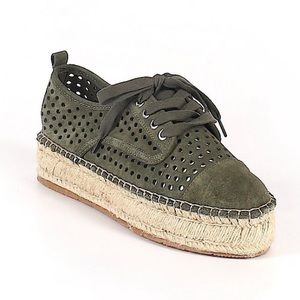 J/Slides Rileyy Olive Green Suede Espadrille Shoe